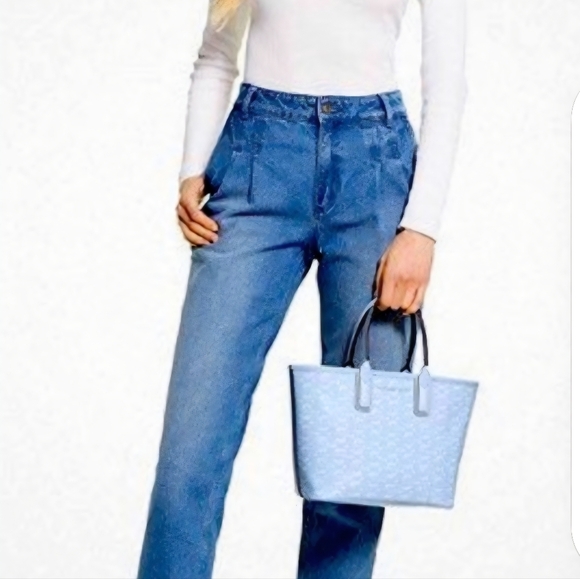 Michael Kors Handbags - Michael Kors Pale Blue Monogram Jodie Small Tote NWT